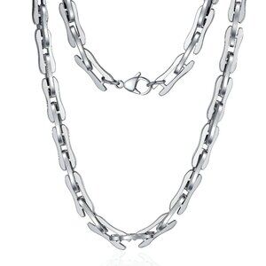 Chunky Paperclip Link Necklace 8MM Diamond Cut 925 Sterling Silver Chain